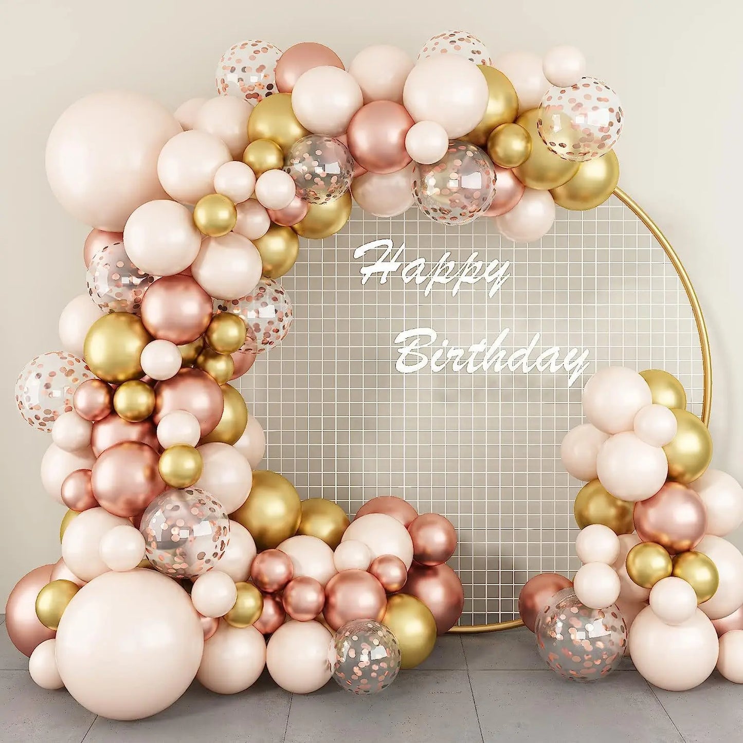 Retro Pink Gold Balloon Garland Arch Kit Wedding Birthday Ballon 1st Birthday Party Decoration Kids Baby Shower Latex Baloons