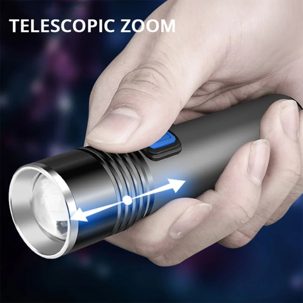 Mini Keychain Lamp Keychain Pocket Torch USB Rechargeable LED Light Flashlight Lamp Waterproof Keychain Light 1PC