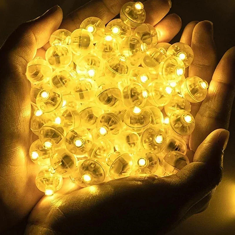 100/10Pcs Luminous Tumbler Ball Lamp Mini LED Balloon Light Colorful Flashing Lantern Christmas Wedding Birthday Party Decor