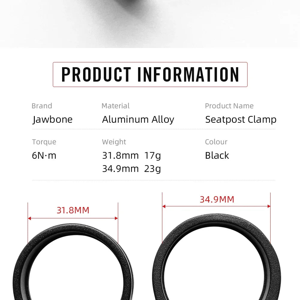 Jawbone Seat Post Clamp CNC Alloy Light Saddle Bicycle Seating Post for 25.4 27.2 30.9 31.6 mm Lock Bike Cycling Accessories