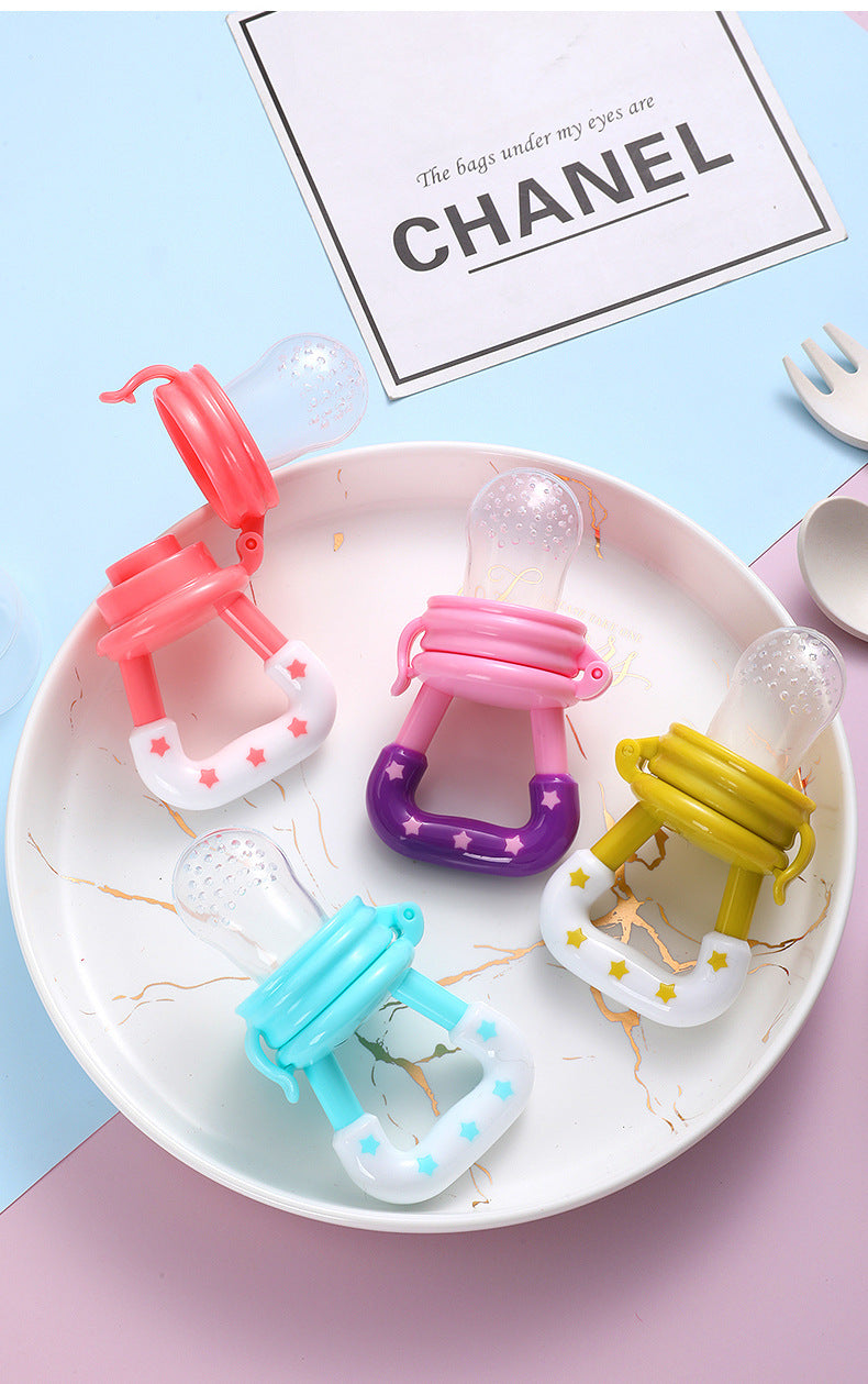 Baby Fruit Feeder Pacifier Teething Toys Fresh Food Feeder Infant Fruit Nipple Silicone Pouches for Toddlers Kids Boy Girl