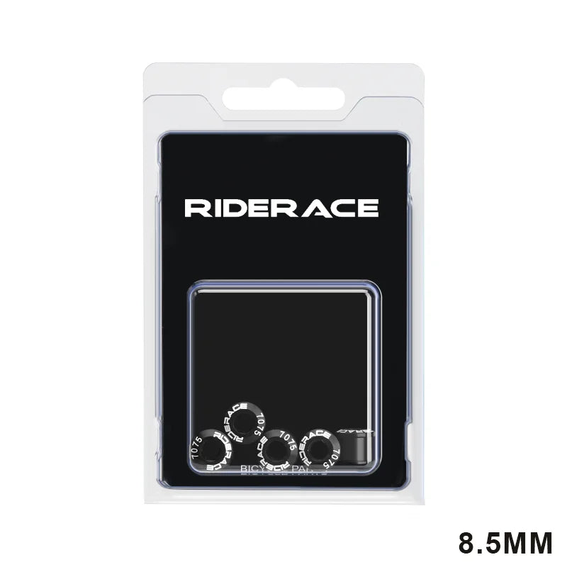 RIDERACE 5 PCS Double/Single Bicycle Chainring Bolts CNC Aluminum Alloy 7075 M8 6.5mm 8.5mm Road MTB Bike Crankset Bolt&Nut Set