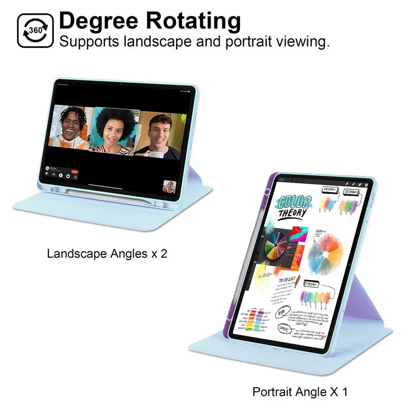 360 Rotation Cover For Redmi Pad Pro Case 12.1 inch with Pencil Holder Cover For Redmi Pad Pro Poco Pad 12 1 2024 Tablet Case