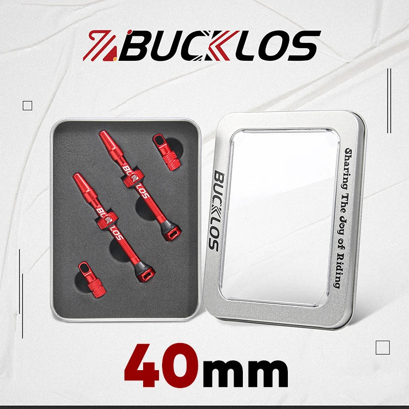 BUCKLOS 40mm/44mm Tubeless Presta Valve F/V CNC Anodized Aluminum Alloy Bicycle Valve Road Bike Tubeless Tire Valve Cycling Part