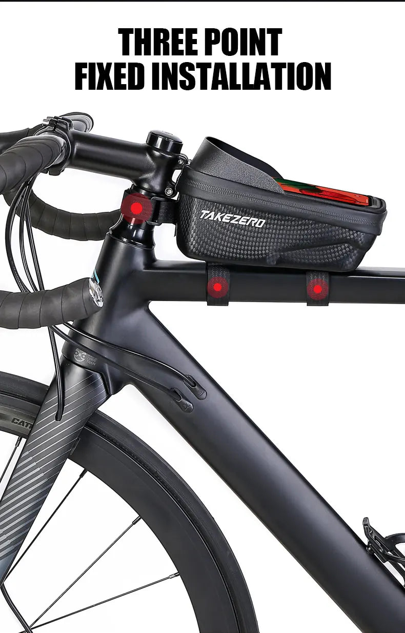 TAKEZERO A2 Mountain Bicycle Bag - Hard Shell EVA Front Bar Bag for Road Bikes, Mobile Phone Handlebar Bag - Cycling Equipment