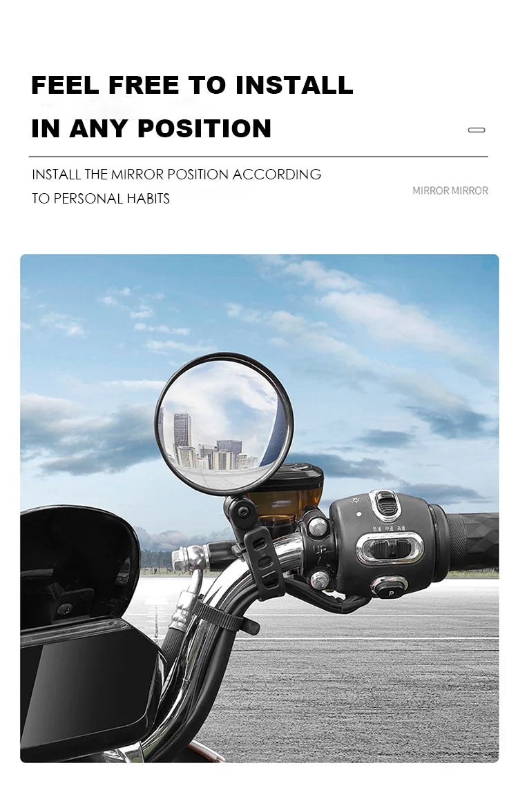 Universal Bicycle Rearview Mirror Adjustable Rotate Wide Angle Cycling Handlebar Rear View Mirrors for MTB Road Bike Accessories