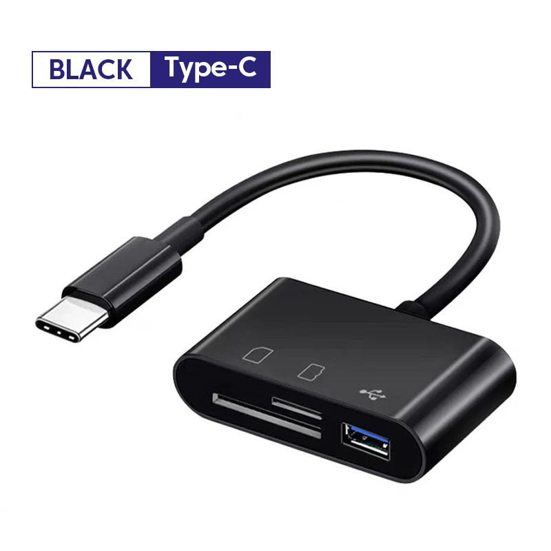 3-in-1 Card Reader Adapter Type C To SD TF Memory Card Reader USB Type C OTG Converter For Huawei Samsung Xiaomi Phone Tablet