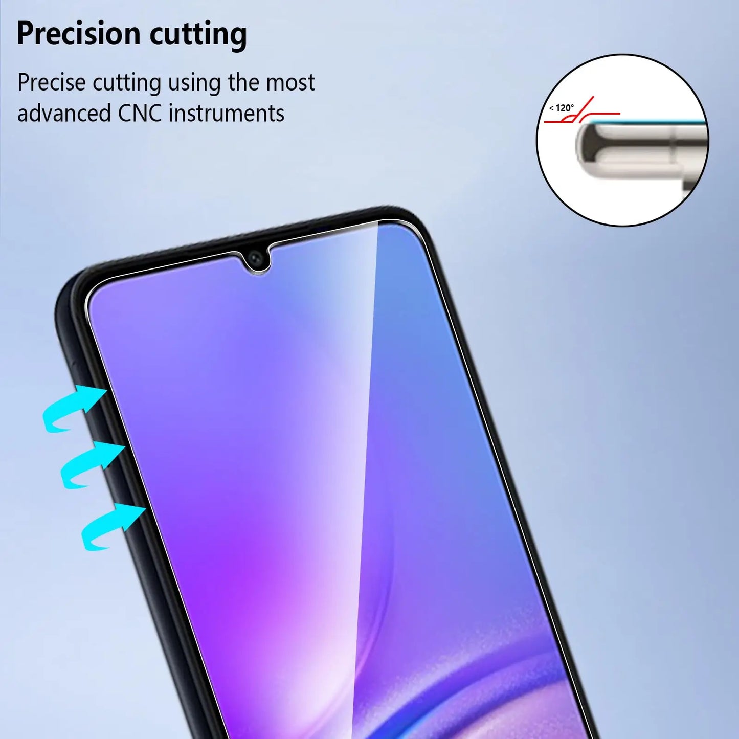 Screen Protector For Galaxy A05 A05s Samsung, Tempered Glass HD Crystal 9H Anti Scratch High Aluminum Case Friendly