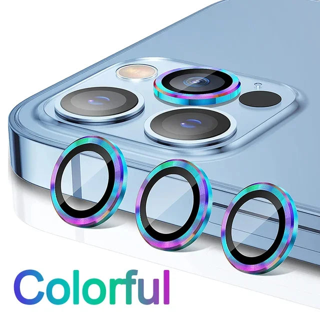 3-2PCS Camera Lens Protector For iPhone 16 Pro Max 16Pro 16Plus Metal Ring Protector Glass For iPhone 14 15 Plus Camera Lens