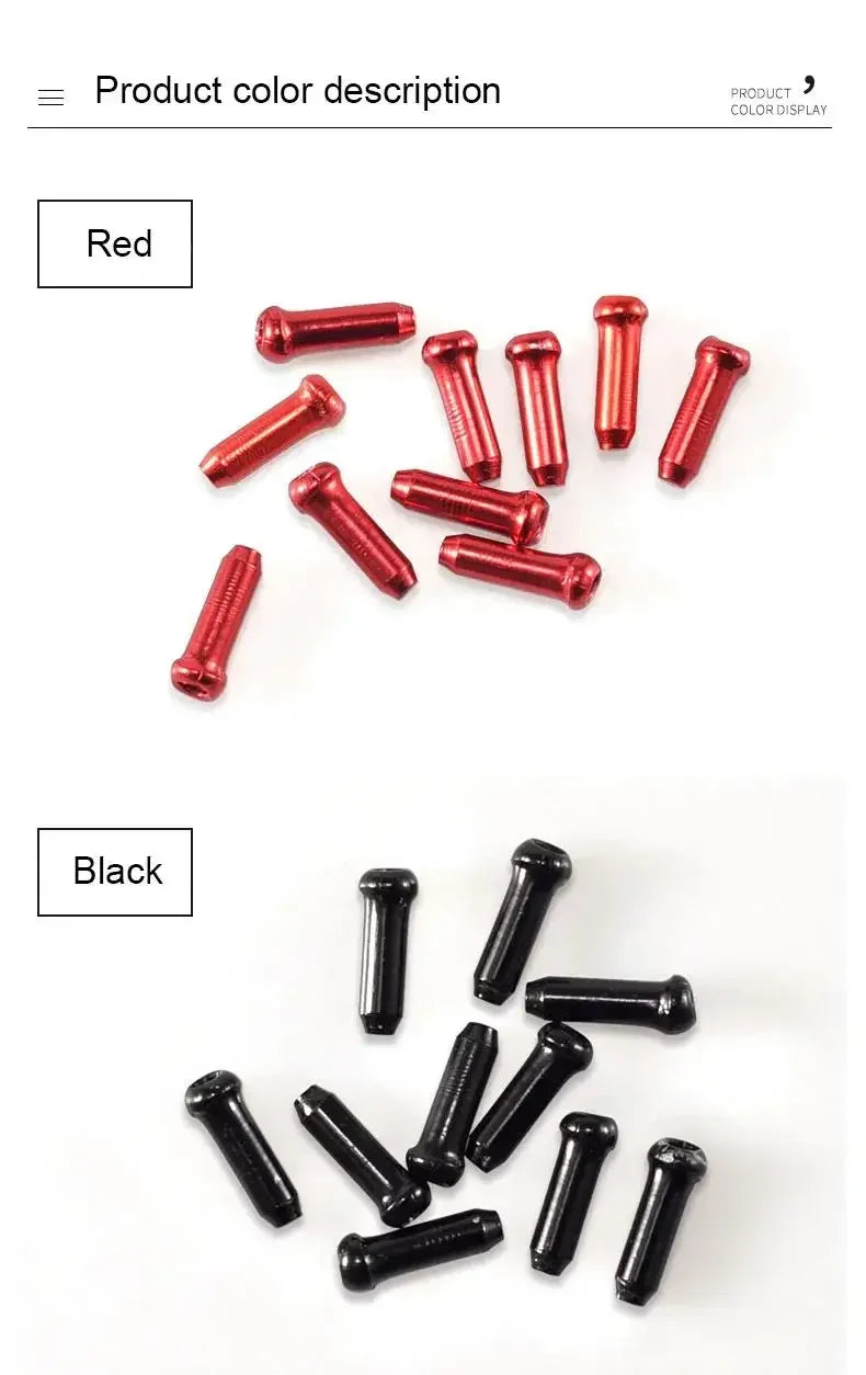 50/100pcs Bicycle Cable End Caps Aluminum Alloy Bike Brake Shifter Cable Tips Wire End Cap Multiple Colors Bike Line Core Caps