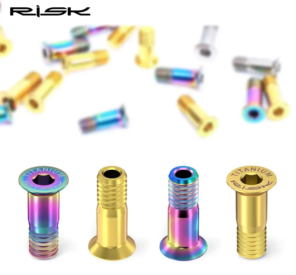 Risk 2pcs M5*14.2mm Bike Rear Derailleur Jockey Wheel Screws Titanium Bolts MTB Road Pulley Guide Wheel Fixed Bolts Accessories