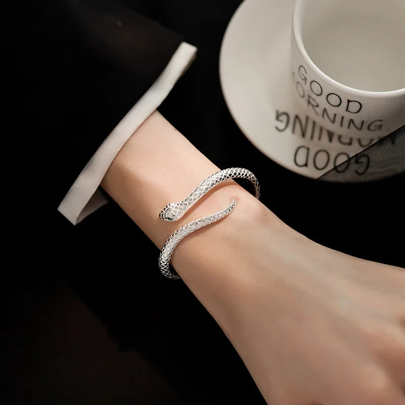 925 Sterling Silver Snake Shape Bracelet Charm Temperament Bracelet Birthday Party Gift Beautiful Jewelry for Woman Free Shippin