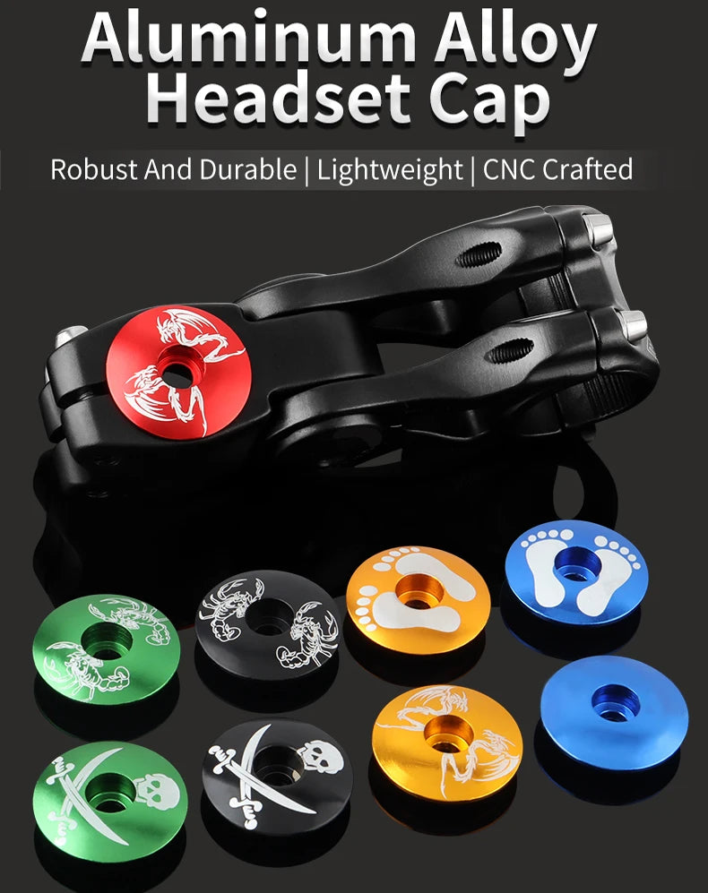 MUQZI Mountain Bike Headset Cover Aluminum Alloy Ultra-ligh Bowl Cover Road Bike Fixed Gear Folding Parts Headset top Cap