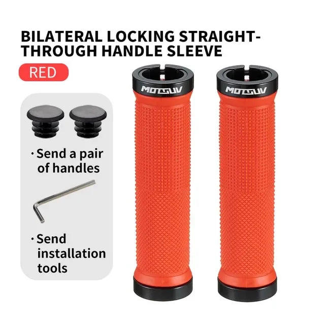 MOTSUV Bicycle Handle Bar Grips MTB Bike Soft Double-sided Locking Handlebar Cover Plug Rubber Non-slip Cycling Accessories Part