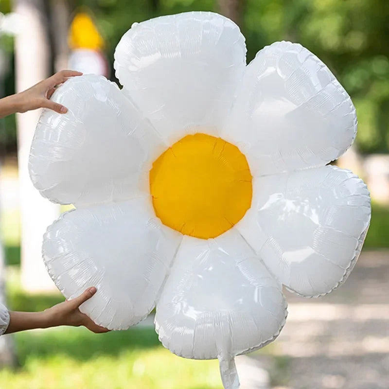 1/10Pcs Daisy Balloon Huge White Flower Aluminum Foil Balloons for Birthday Baby Shower Wedding Daisy Party Decorations Supplies