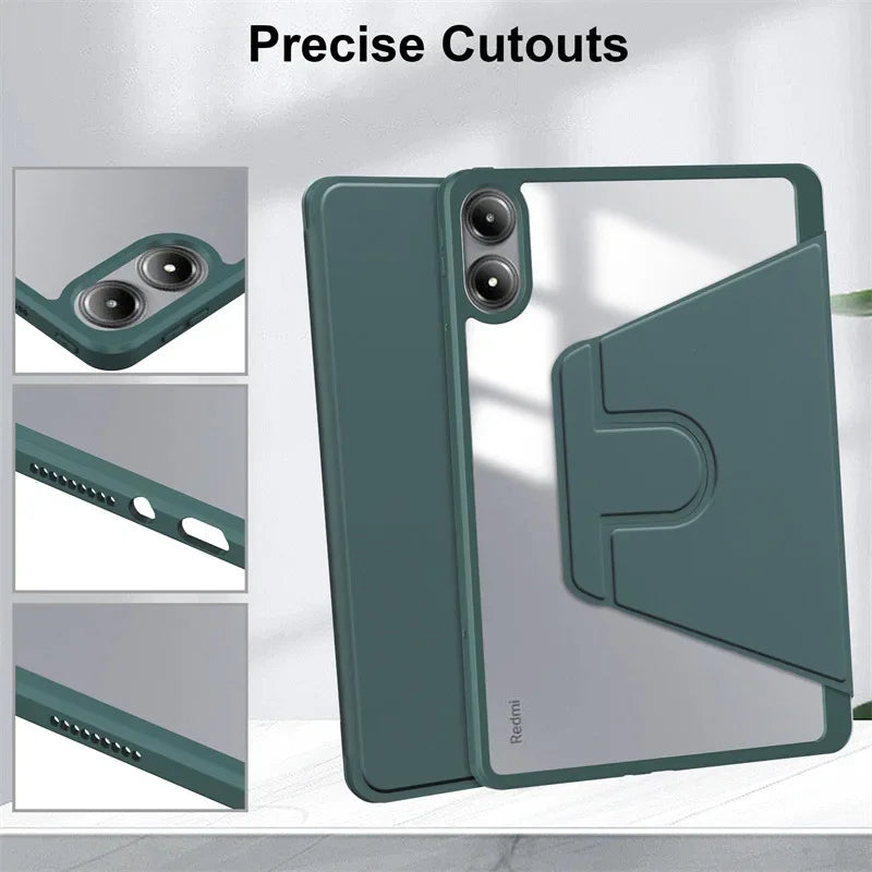 360 Rotation Cover For Redmi Pad Pro Case 12.1 inch with Pencil Holder Cover For Redmi Pad Pro Poco Pad 12 1 2024 Tablet Case