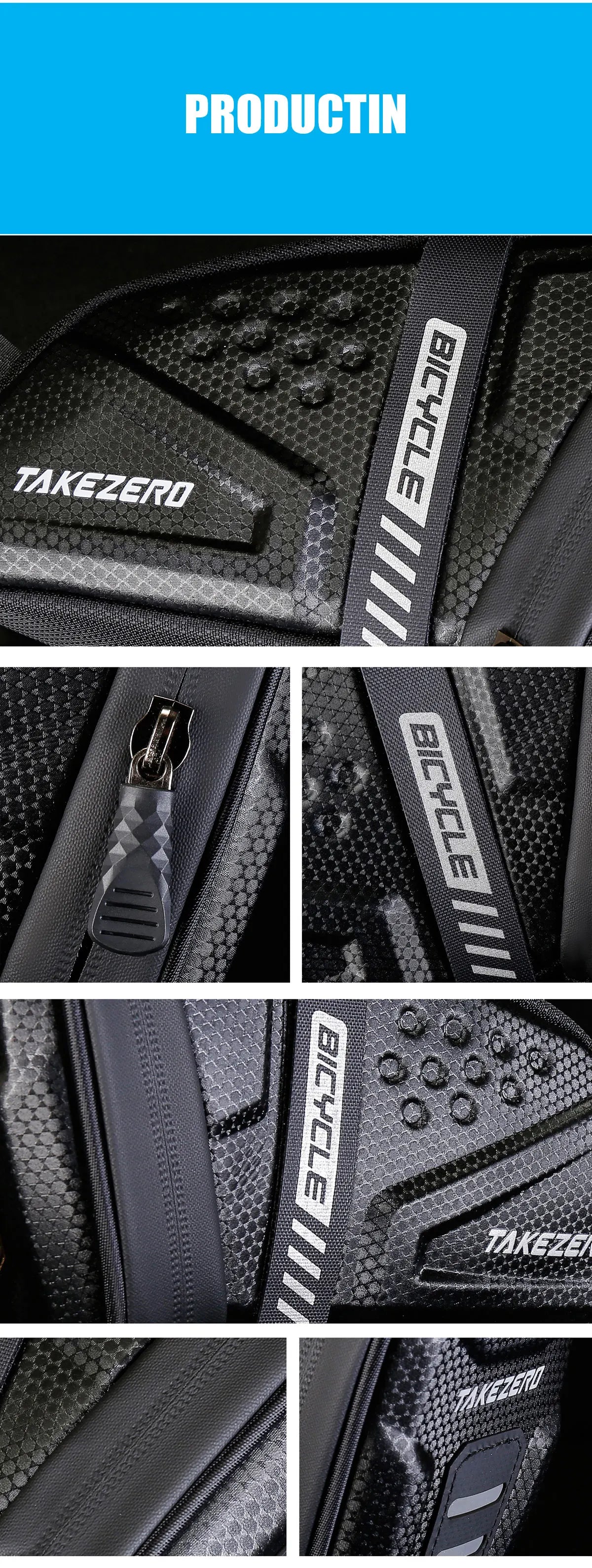 TAKEZERO TZ07 Bicycle Tail Bag Saddle Bag Mountain Bike EVA Hard Shell Road Bike Rear Bag Riding Equipment Accessories