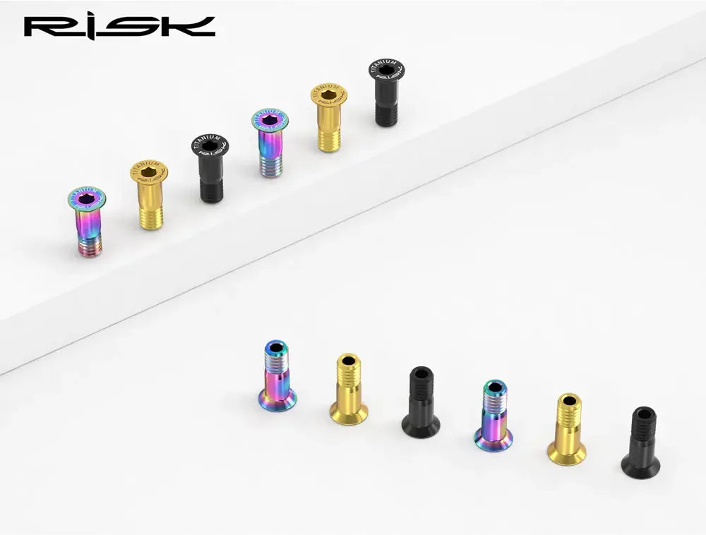 Risk 2pcs M5*14.2mm Bike Rear Derailleur Jockey Wheel Screws Titanium Bolts MTB Road Pulley Guide Wheel Fixed Bolts Accessories