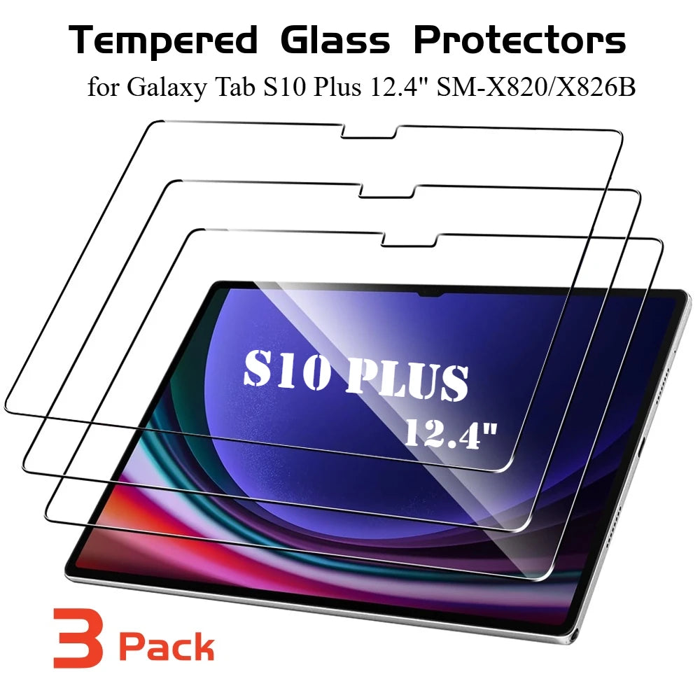3 Pack Screen Protector for Samsung Galaxy Tab S10 Plus Ultra Tempered Glass Film Anti-Scratch for Galaxy Tab S10 2024 Flims