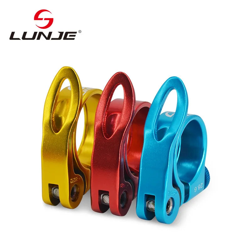 LUNJE Road Bike Aluminum Ultralight Bicycle Seat Post Clamp 28.6mm 31.8mm 34.9 mm Mountain Road bicycle seatpost clamp bicycle