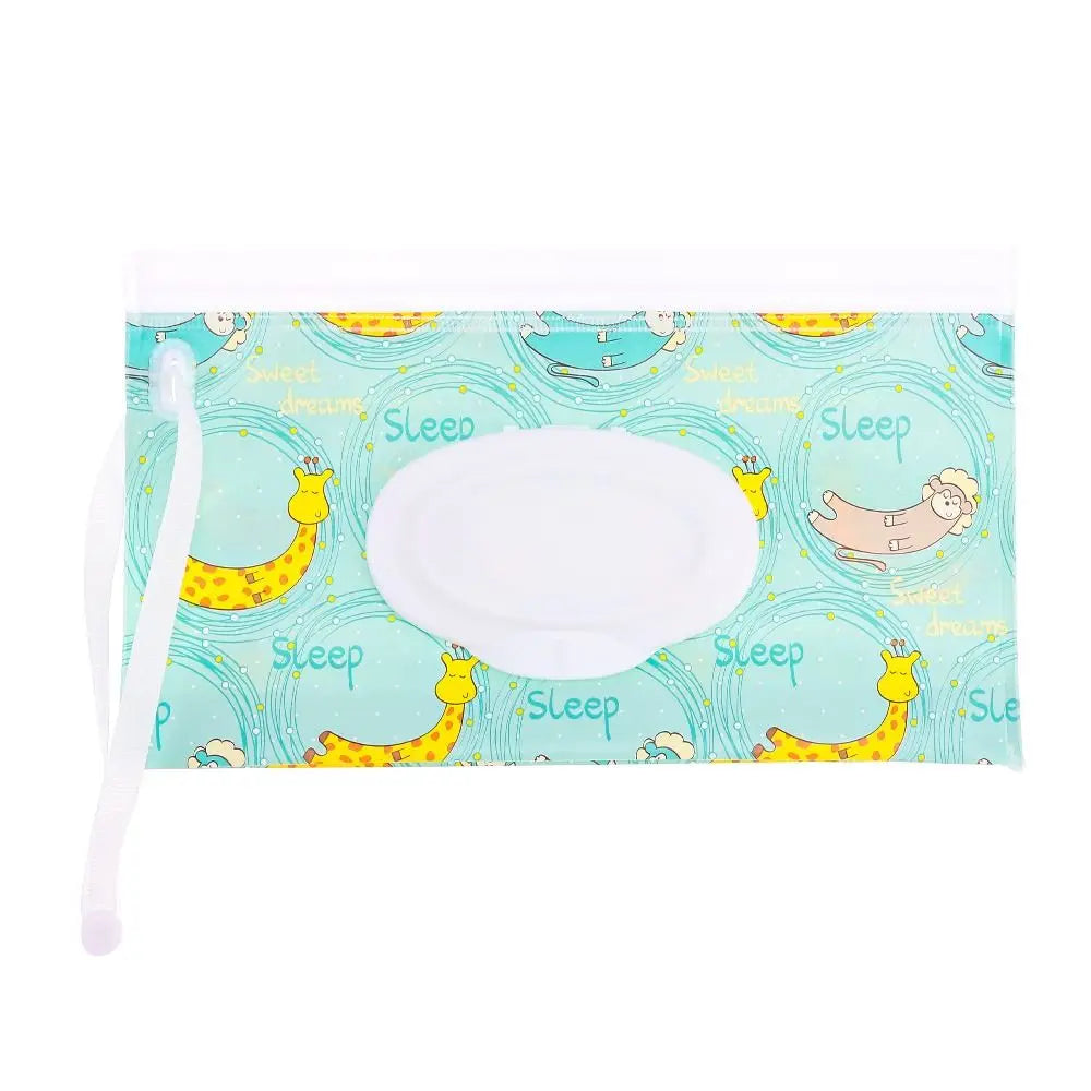EVA Baby Wet Wipe Pouch Wipes Holder Case Flip Cover Snap-Strap Reusable Refillable Wet Wipe Bag Outdoor Useful Tissue Box