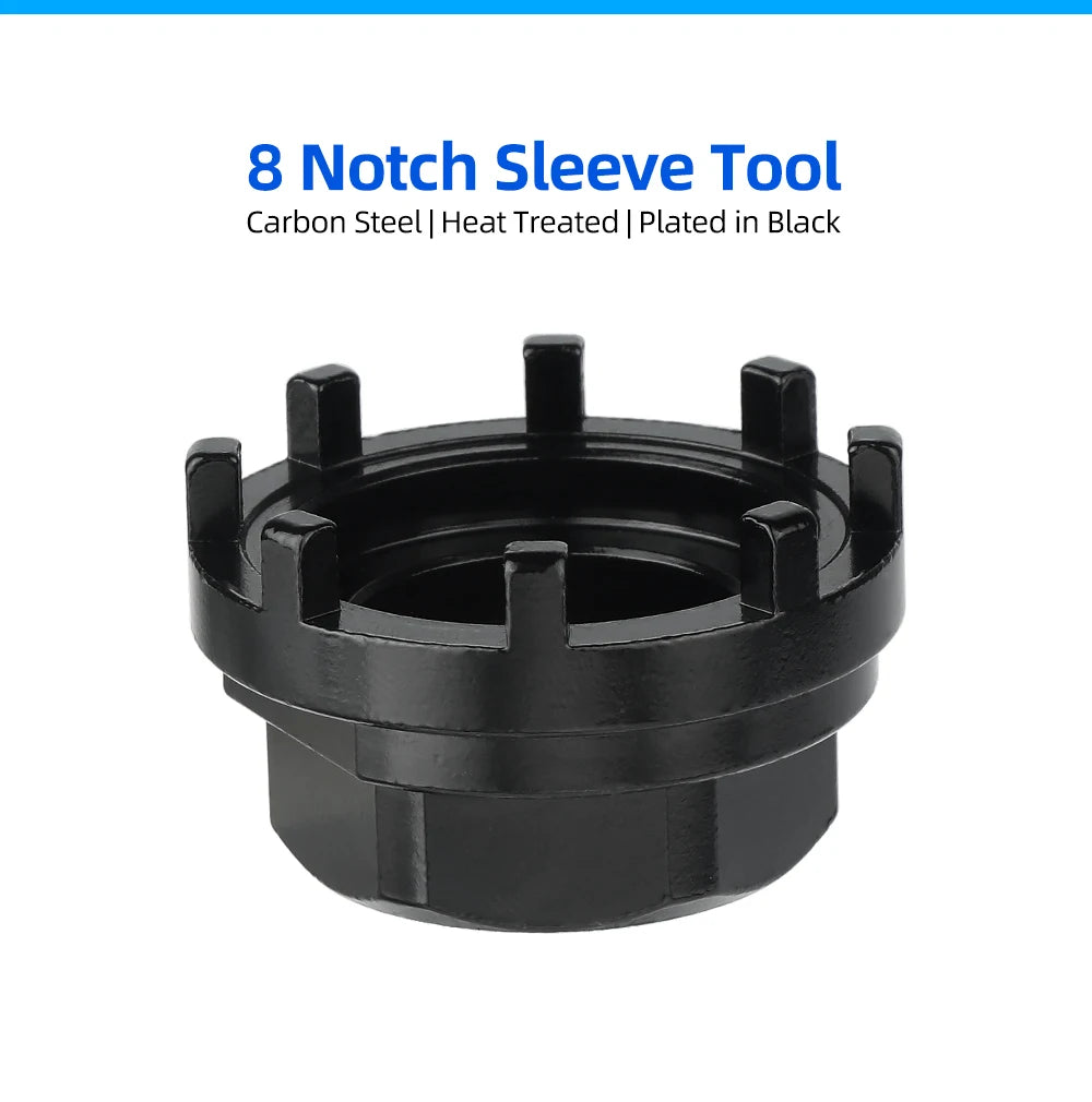 Eight Notch Tool Bicycle Drive-side Bottom Bracket ISIS BB Cups Install e-Bike 8 Teeth Fitting Chainring Lockring Removal Sleeve