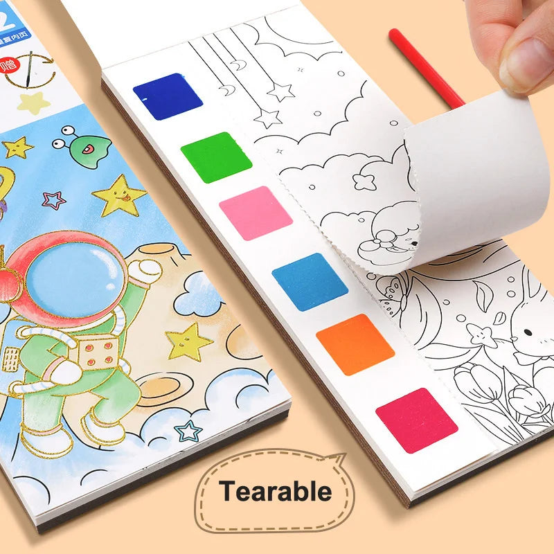Coloring Books Portable Watercolor Painting Book Graffiti Picture Books Painting Drawing Toys For Children Gift