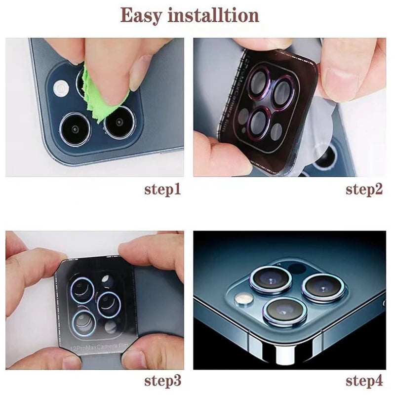 Metal Ring Lens Glass for iPhone 15 16 Pro Max 15pro Alloy Camera Protector Back Lens Film Cap Cover with Positioner