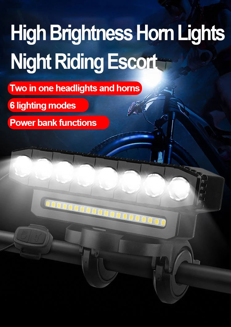 New USB Charging MTB Headlight Bicycle Light LED Waterproof Cycling Lamp Flashlight Cycling Horn Bike Light Front light bicycle