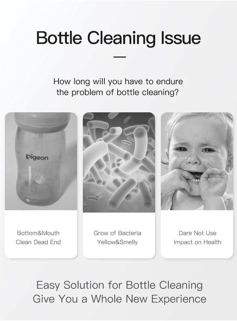 SAIDAH Simple Nylon Sponge Suction Feeding Bottle Nipple Pacifier Brush Set Water Sippy Vacuum Cup Cleaning(2 in 1)