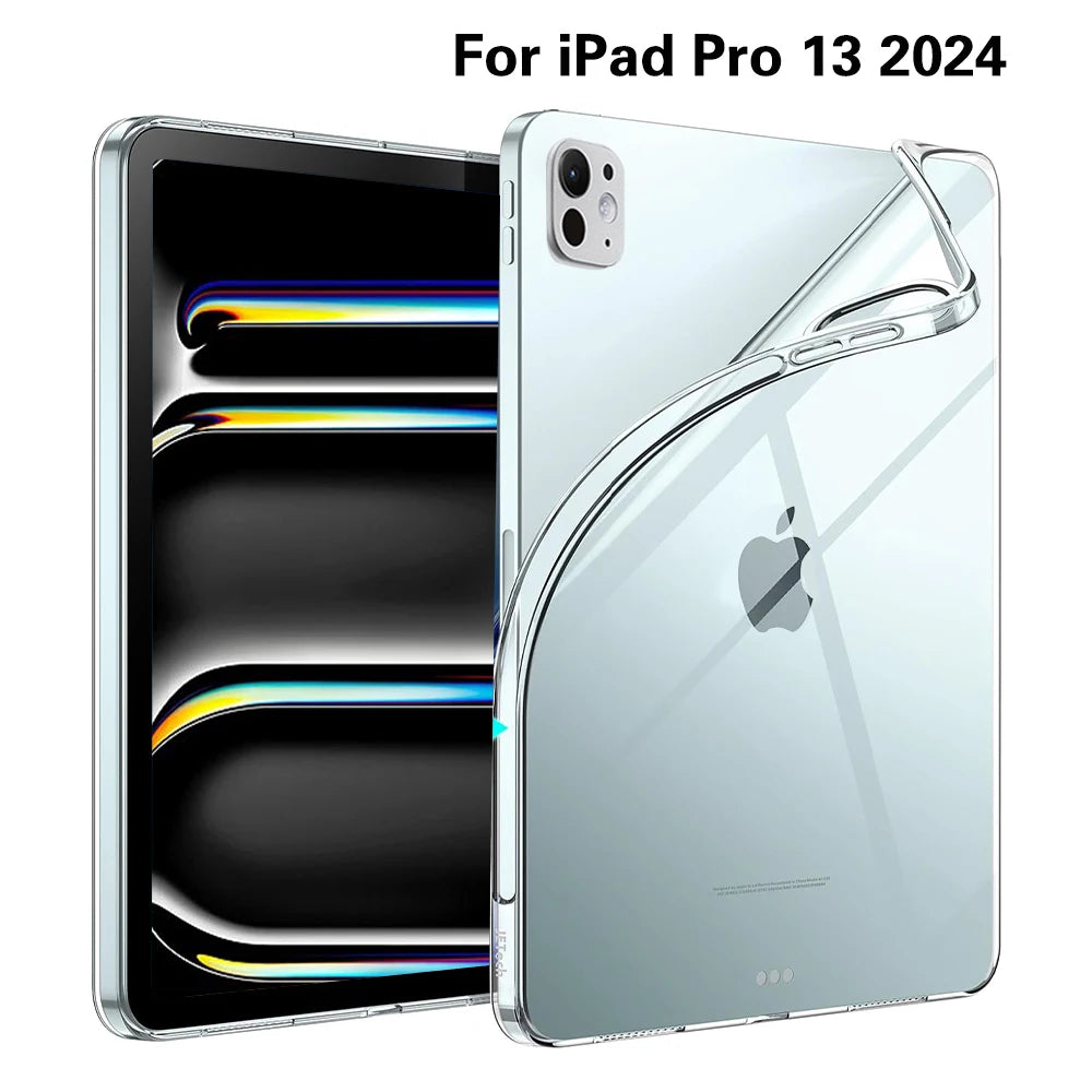 For iPad 10th 10.9 2022 7 8 9th Gen 10.2 Air 5 6 13 Case TPU Silicon Transparent Cover For iPad Pro 9.7 10.5 11 13 Mini 3 4 5 6
