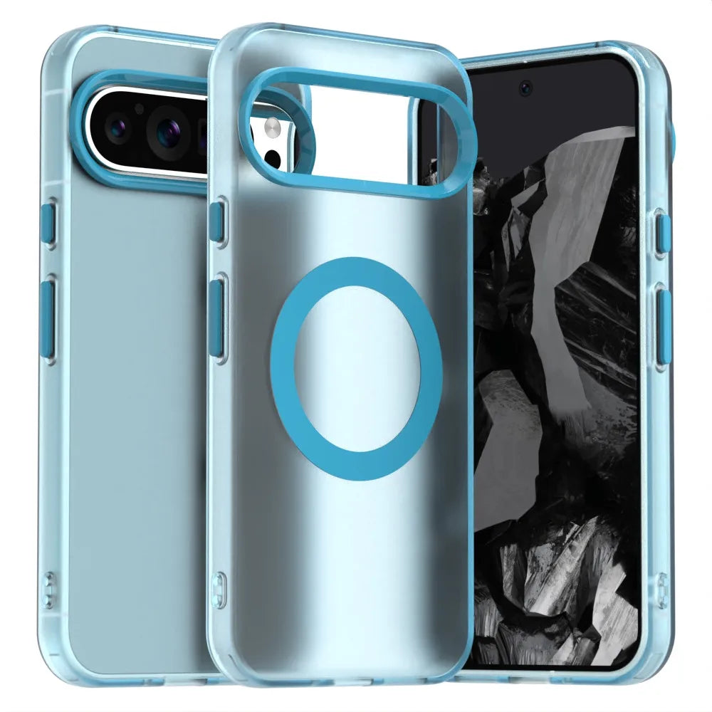 Matte Clear Magnetic Wireless Charging Armor Magsafe Case For Google Pixel 9 8 Pro XL 8A Military Shockproof Candy Color Frosted