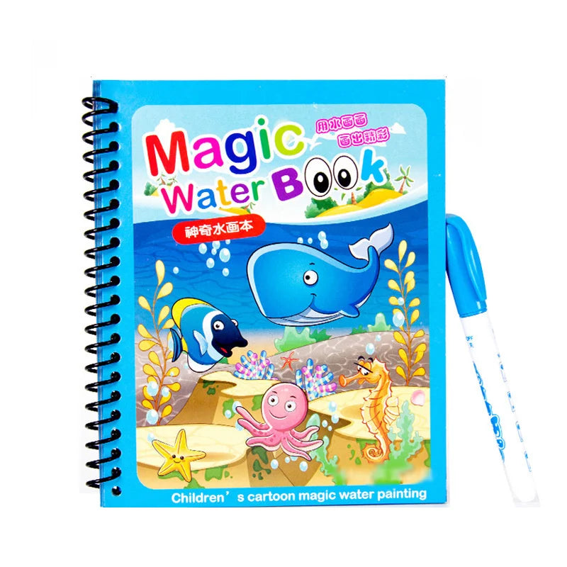 Montessori Toys Reusable Coloring Book Magic Water Drawing Book Painting Drawing Toys Sensory Early Education Toys for Children
