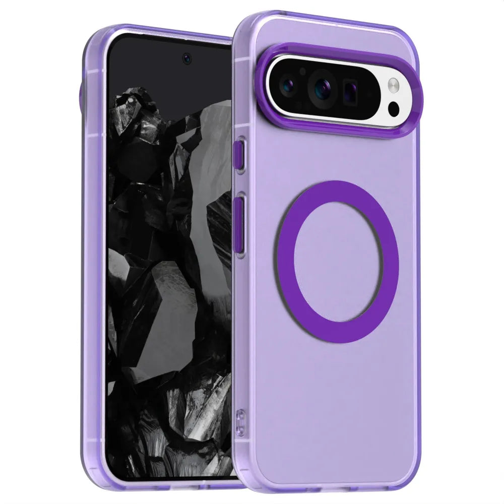 Matte Clear Magnetic Wireless Charging Armor Magsafe Case For Google Pixel 9 8 Pro XL 8A Military Shockproof Candy Color Frosted