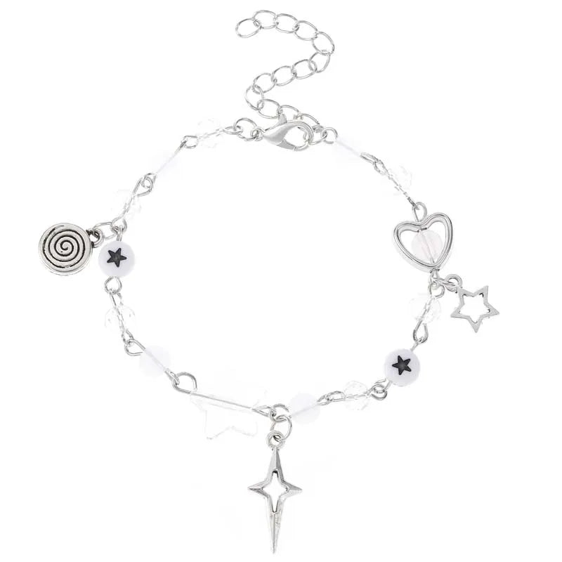 Fashion Couple Beads Bracelets Love Heart Star Handmade Y2K Charm Anime Beaded Kawaii Friendship Couple Bracelet Jewelry