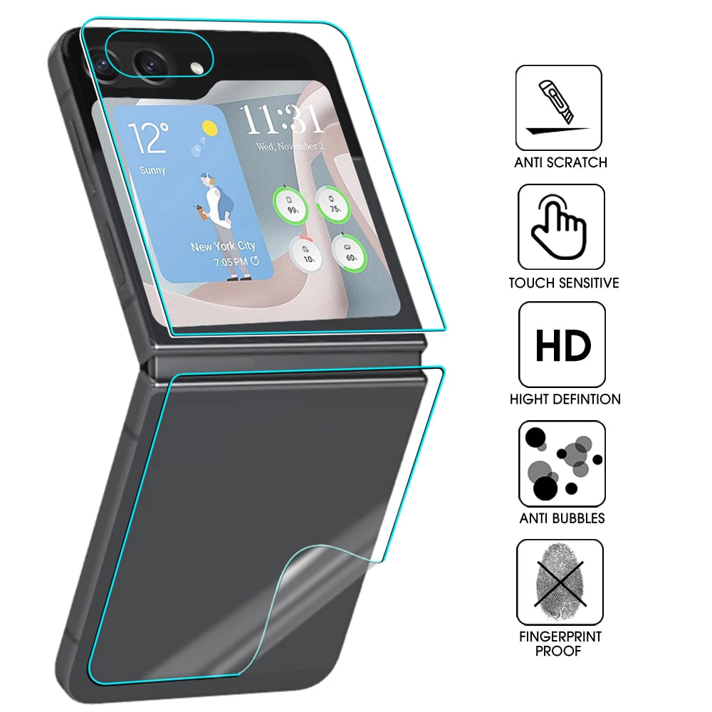 Flip6 Flip5 Hydrogel Film For Samsung Galaxy Z Flip 6 5 5G Hinge Protective Soft Anti-scratch Screen Protector For ZFlip6 ZFlip5