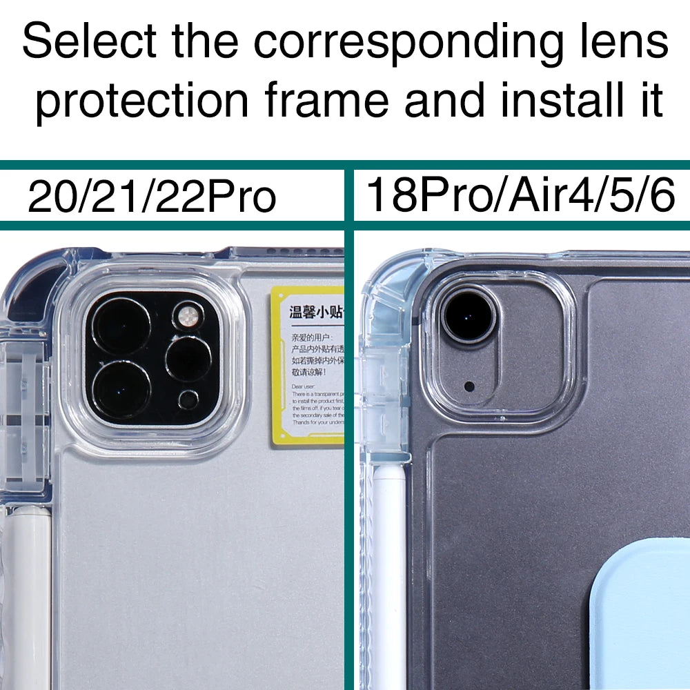 For iPad 2024 Air 6 2022 2018 iPad Pro 11 Air5 Air4 10.9-inch 11-inch transparent tpu multi-angle stand Smart pen holder