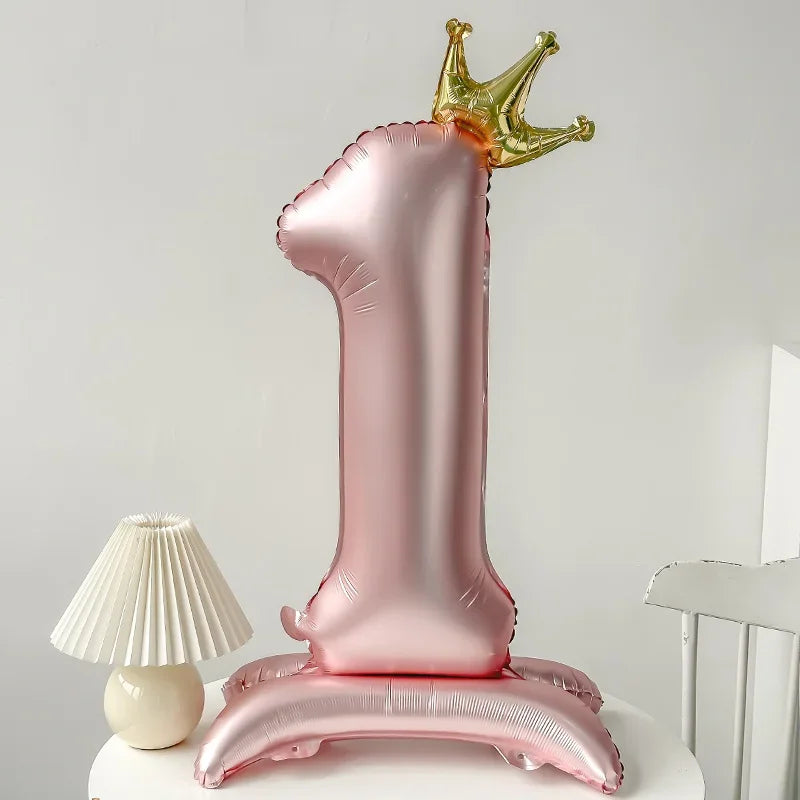 40 inch Pink Standing Crown Digital Girl Birthday Party Anniversary Party Decoration Balloon