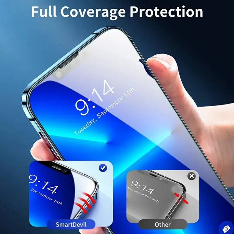 4PCS 500D Full Cover Protective Glass For iPhone 13 12 11 14 15 Pro Max Tempered Screen Protector iphone 14 15 16 PLUS Glas Film