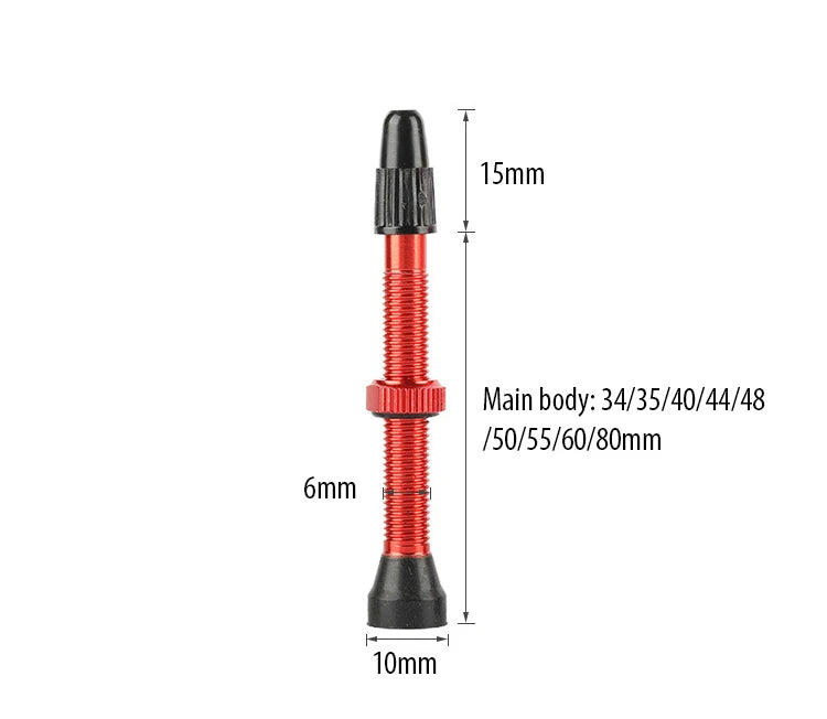 2pcs/bag Bicycle Bike Tubeless Presta Valves Stems Aluminium Alloy 40mm 44mm 48mm 60mm 80mm with Valve Core Removal Tool