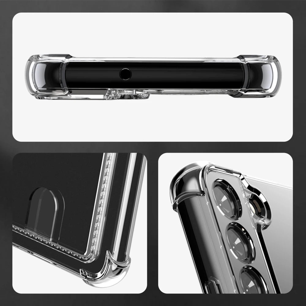 Clear Shockproof Soft TPU Wallet Case For Samsung Galaxy For Samsung S24 S23 S22 S21 Ultra Plus S20 FE Note Card Holder Pocket