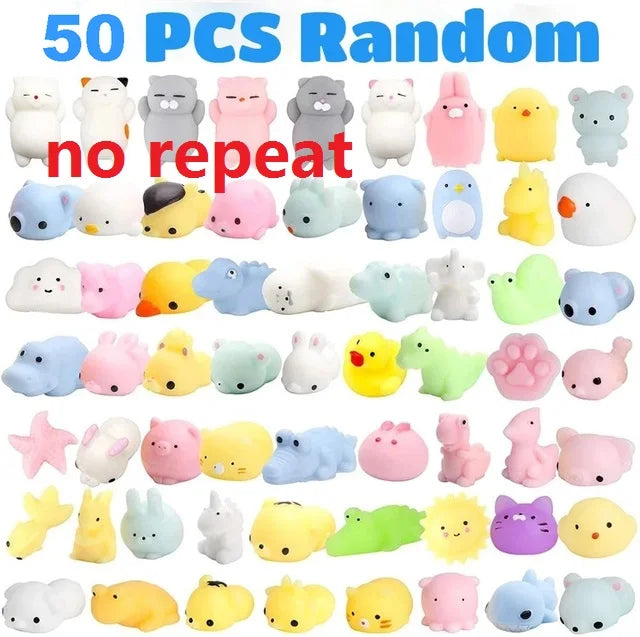 5-50 PCS Kawaii Squishies Mochi Anima Squishy Toys For Kids Antistress Ball Squeeze Party Favors Stress Relief Toys For Birthday