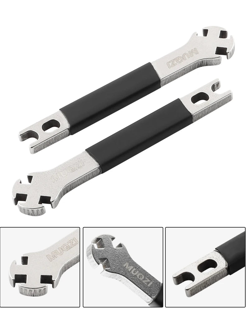 MUQZI Triple Bicycle Spoke Wrench For 3.3 3.4 3.5mm Spoke Nipples Bicycle Wheels Spokes Tension Adjust Tool Bike Repair Remover