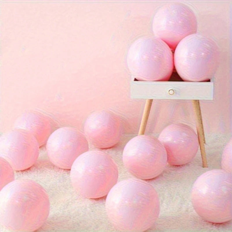 50PCS Balloon Set For Weddings, Birthdays, Macaron Pink Purple Metal and Confetti Balloons, Used For Indoor and Outdoor Party De