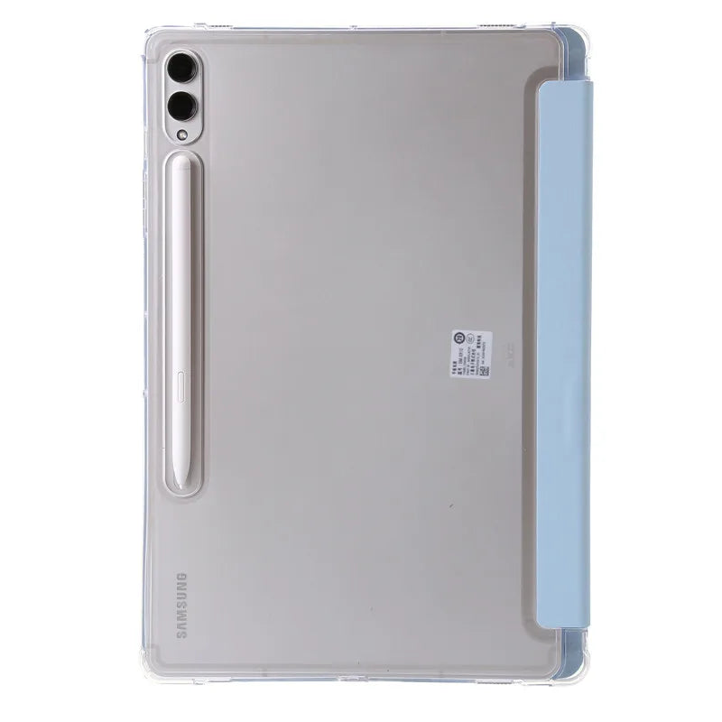 For Samsung Tab S9 Plus Case 12.4" Acrylic Clear Hard Back Stand Smart Cover For Galaxy Tab S9 FE S10 Plus Case With Pen Holder