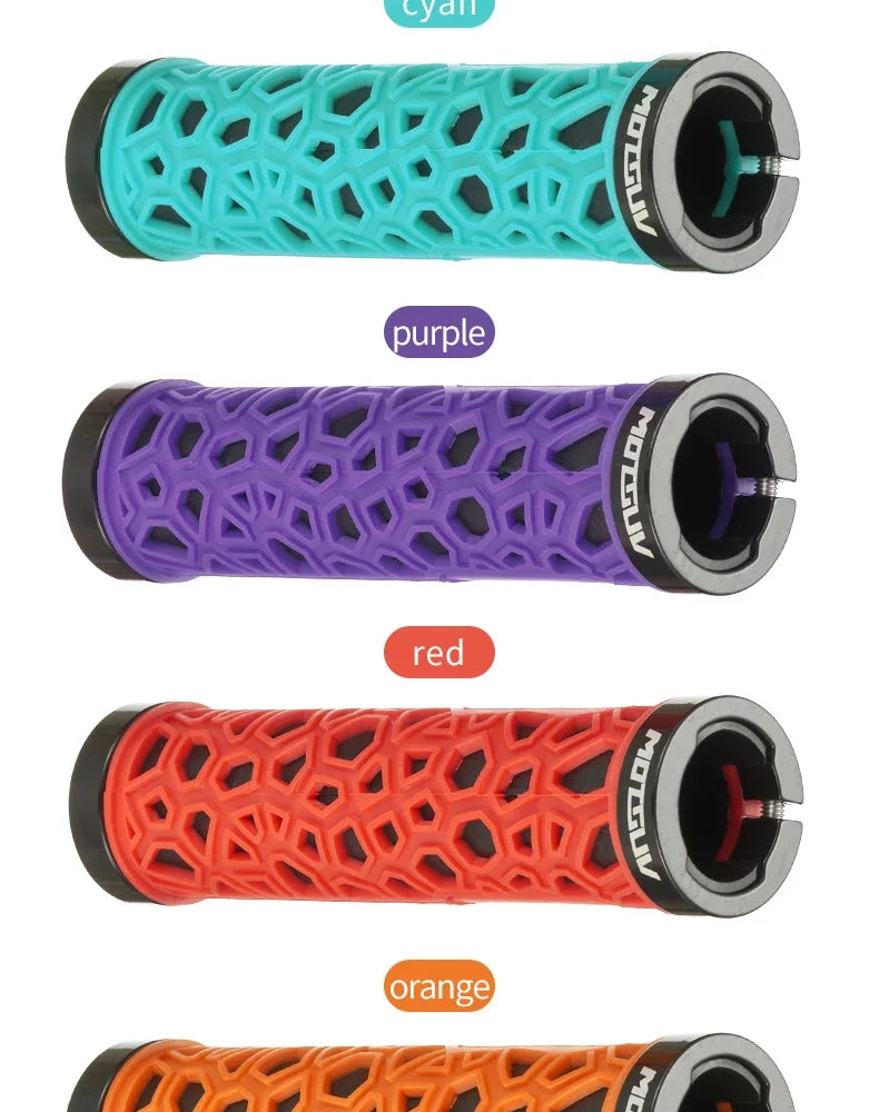 MOTSUV Bicycle Handle Bar Grips MTB Bike Soft Double-sided Locking Handlebar Cover Plug Rubber Non-slip Cycling Accessories Part