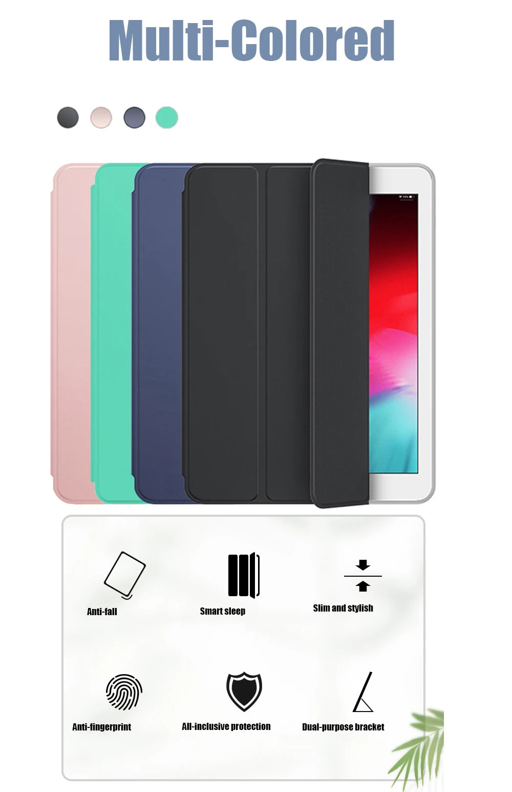 New iPad 10 2022 10th Generation A2696 PU Leather Tablet Folding Smart Cover Funda for Apple iPad 10 9 Inch Protective Case
