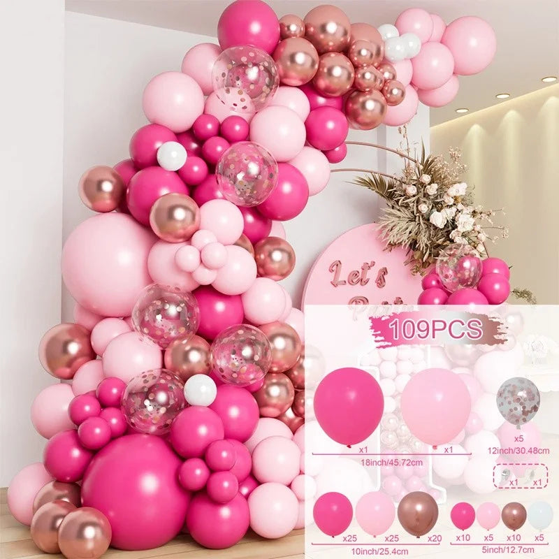 Blush Retro Pink Ivory White Balloons Garland Arch Kit for Birthday Party Wedding Baby Shower Decorations Party Supplies