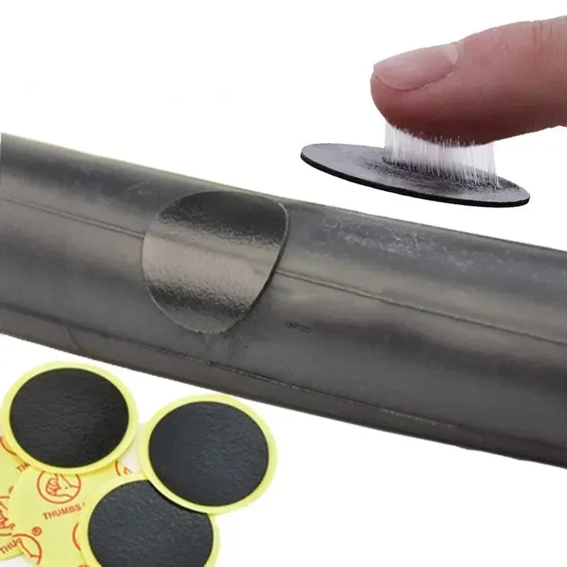 50pcs Bicycle Glue-free Tire Patches Round Square Rubber Quick Repairing Tyre Patch Tool Portable Tire Puncture Repair Patch