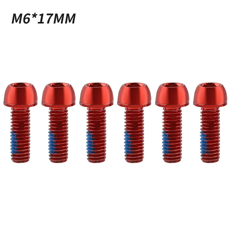 MUQZI 6pcs M6x17mm Disc Brake Caliper Bolts Bike Stem Bolt MTB Crank Arm Screw With Washer Bicycle Parts
